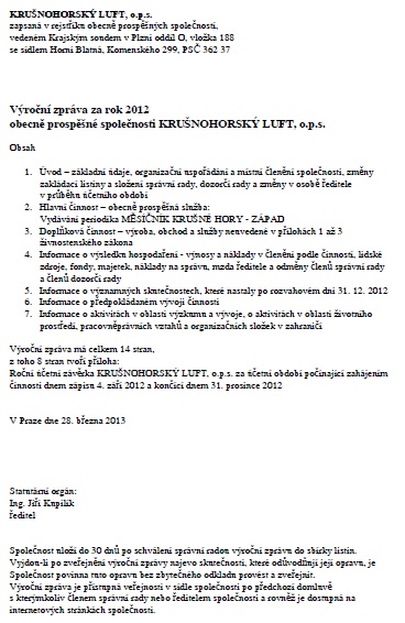 KRUŠNOHORSKÝ LUFT o.p.s.–MĚSÍČNÍK  KRUŠNÉ HORY